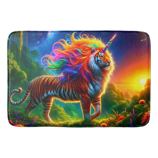 Tapete De Banheiro Tiger Unicorn (Frente)
