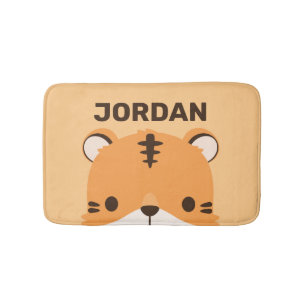 Tapete De Banheiro Tigre de Cuta com Nome Personalizado