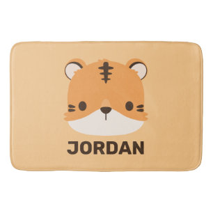 Tapete De Banheiro Tigre de Cuta com Nome Personalizado