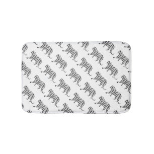 Tapete De Banheiro Tigre de silicone preto e branco