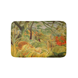 Tapete De Banheiro Tigre em uma tempestade tropical 1891