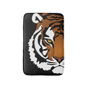 Tapete De Banheiro Tigre, Gato Selvagem em Preto