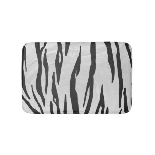 Tapete De Banheiro Tigre Impressão preto e branco