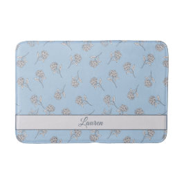 Tapete De Banheiro Timeless Botanical Bloom Soft Blue Monogram