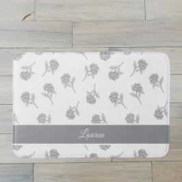 Tapete De Banheiro Timeless Botanical Bloom Soft Grey Monogram 