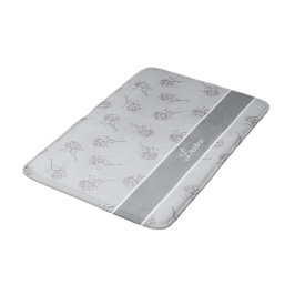 Tapete De Banheiro Timeless Botanical Bloom Soft Grey Monogram 