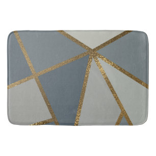 Tapete De Banheiro Tintas Cinzas & Bronze Dourado Banho Geométrico Ch