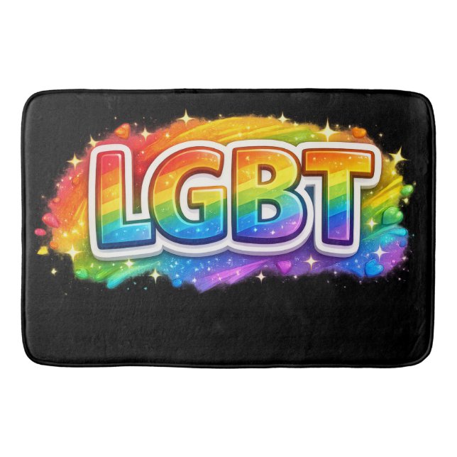 Tapete De Banheiro Tipografia Arco-Íris LGBT (Frente)
