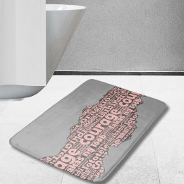 Tapete De Banheiro Tipografia de Cinzas Trituradas Modernas e Rosa