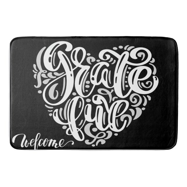 Tapete De Banheiro Tipografia Heart Bath Mat (Frente)