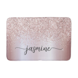 Tapete De Banheiro Tipografia Monograma Brilho Rose Gold Glam Banho M