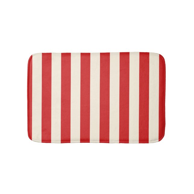 Tapete De Banheiro Tofu Cream Postbox Red Stripes (frente)