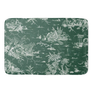 Tapete De Banheiro Toile de Jouy verte
