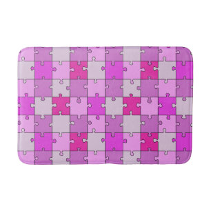 Tapete De Banheiro Tons cor-de-rosa horizontais das partes pequenas