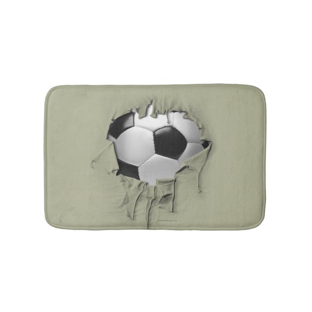 Tapete De Banheiro Torn Soccer White Bath Mat (frente)