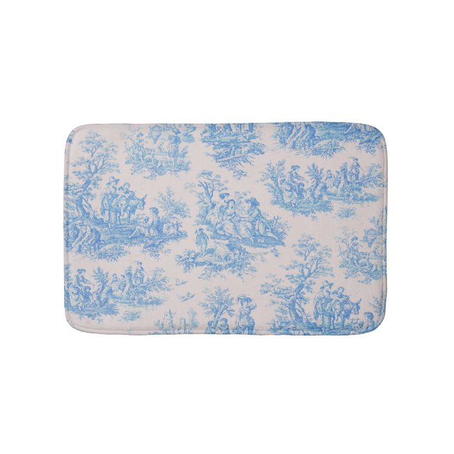 Tapete De Banheiro Tornozelo azul-floral (frente)