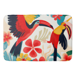 Tapete De Banheiro Toucans in Paradise Tropical art Mat