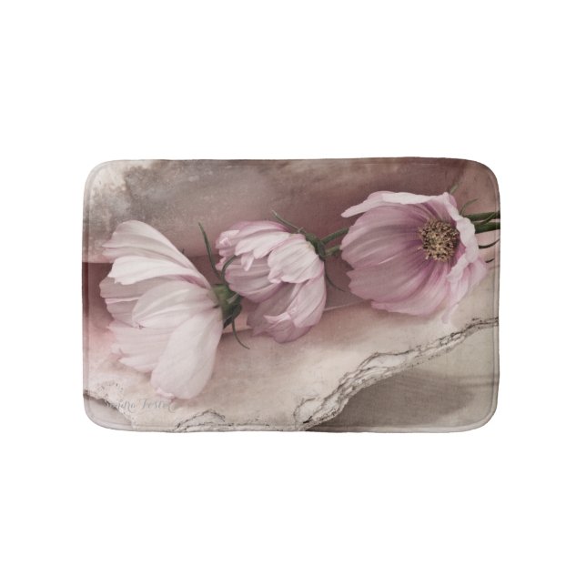 Tapete De Banheiro Três Cosmos Rosa (frente)