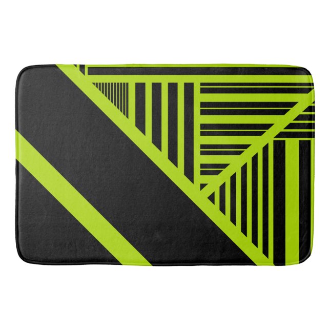 Tapete De Banheiro Triângulo stripes - Verde limão (Frente)