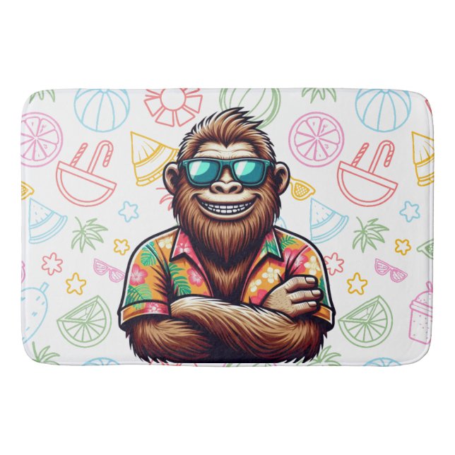 Tapete De Banheiro Tropical/Beach yeti/bigfoot (Frente)