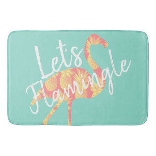 Tapete De Banheiro Tropical deixe-nos flamingo & abacaxis de