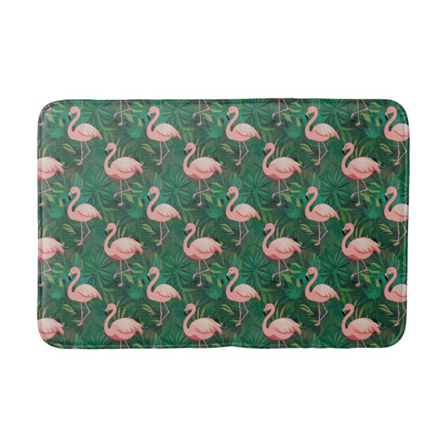 Tapete De Banheiro Tropical Flamingo Pattern (Frente)