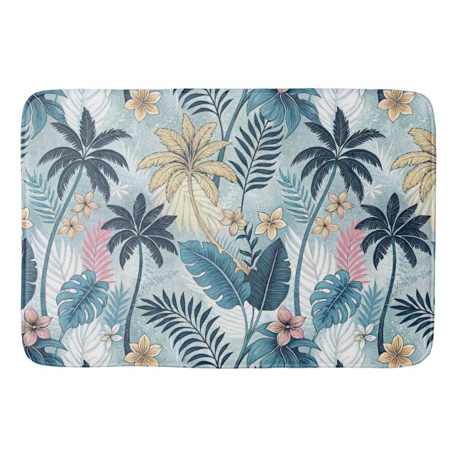 Tapete De Banheiro Tropical Palm Trees Monstera Beach (Frente)