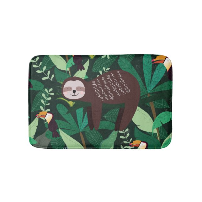 Tapete De Banheiro Tropical Sloth: Cartoon sem Perigo (frente)