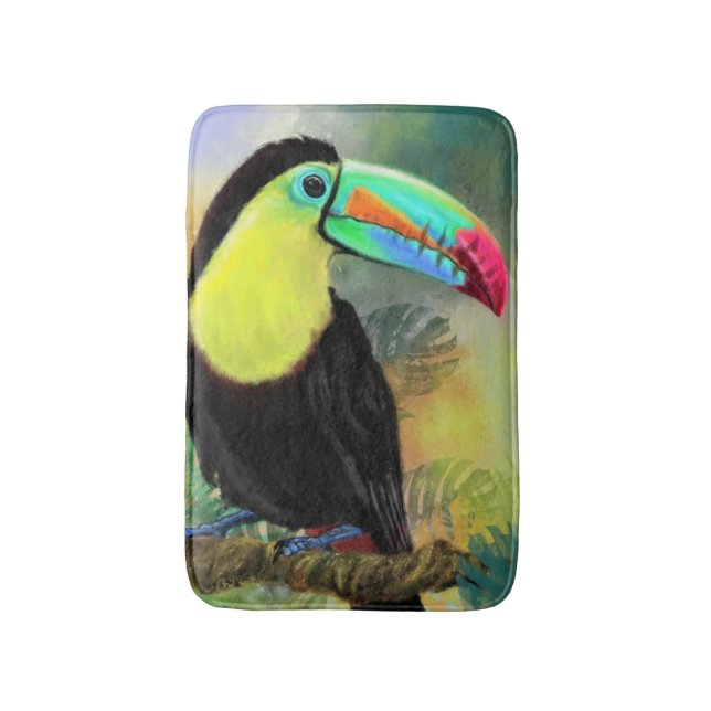 Tapete De Banheiro Tropical Toucan Bath Mat (Frente Vertical)