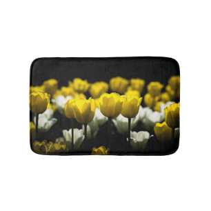 Tapete De Banheiro Tulipas Amarelo E Branco