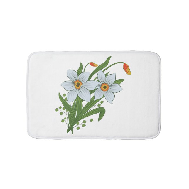 Tapete De Banheiro Tulipas e Flores de Narcisos (frente)