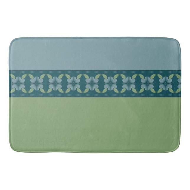 Tapete De Banheiro Turquesa Azul cinza e Verde (Frente)