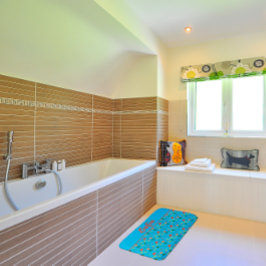 Tapete De Banheiro Turquesa de papoila-de-flor-selvagem