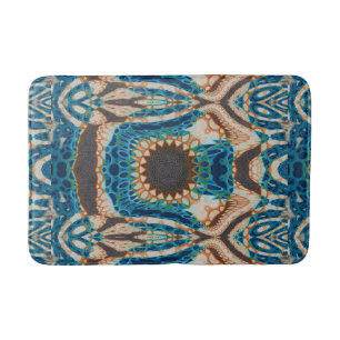 Tapete De Banheiro Turquesa Dourada Sun Sudoeste Arte