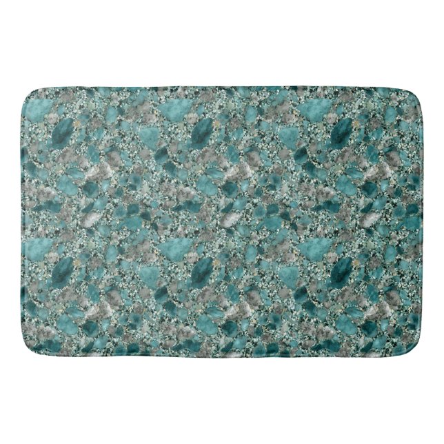 Tapete De Banheiro Turquesa Stones Bath Mat (Frente)