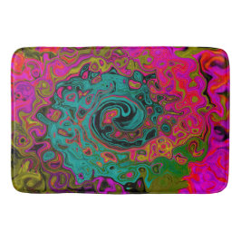 Tapete De Banheiro Turquesa Trippy Abstrato Retro Líquido Redemoinho