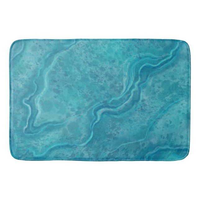 Tapete De Banheiro Turquoise Marble Bath Mat Rug (Frente)