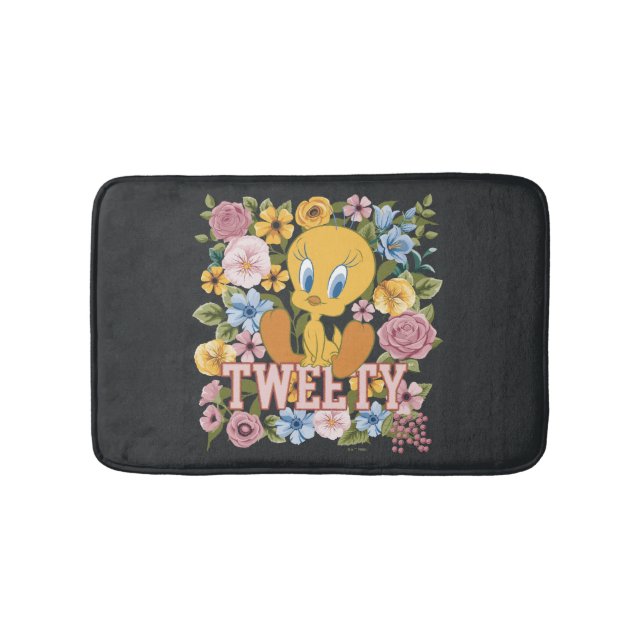 Tapete De Banheiro TWEETY™ Bordado Floral Gráfico (frente)