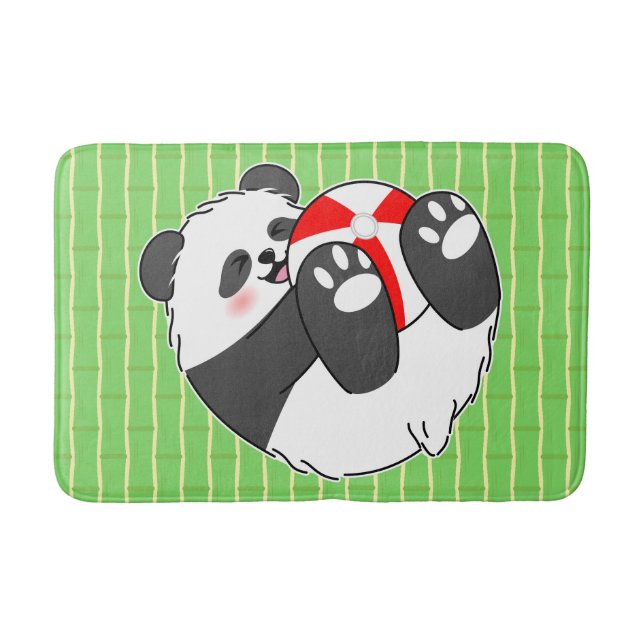 Tapete De Banheiro Um Bebê Panda Fofo Brincando com uma Bola (Frente)