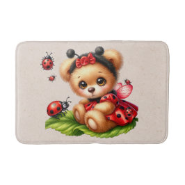 Tapete De Banheiro Um Belo Urso De Teddy Vestido Como Um Ladybug