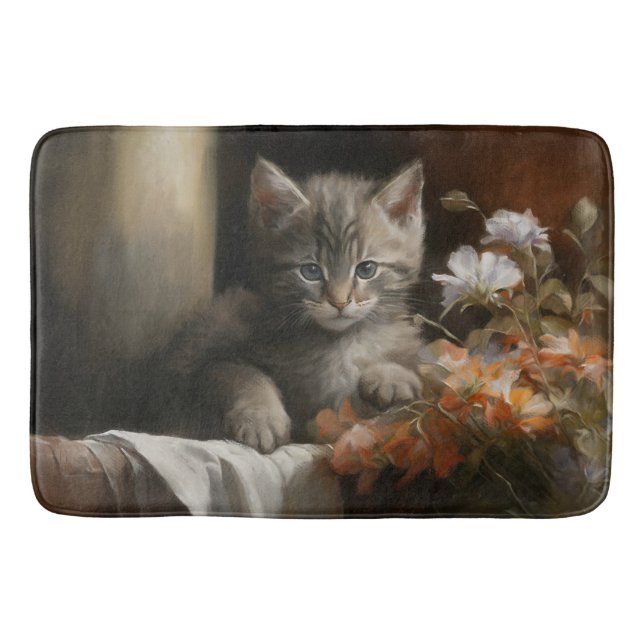 Tapete De Banheiro Um Canto Cozy Tabby Kitten (Frente)