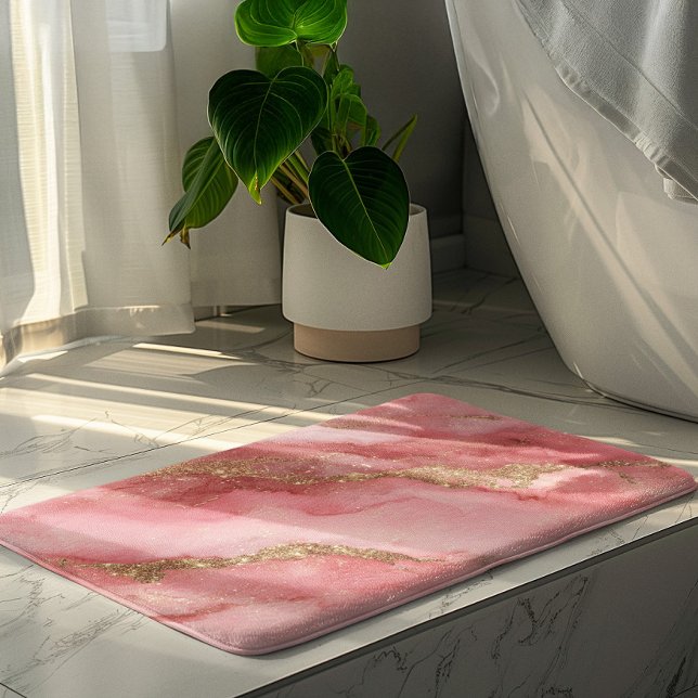 Tapete De Banheiro Um fundo de mármore rosa luxuoso (Criador carregado)