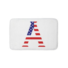Tapete De Banheiro Um Monograma sobreposto à bandeira dos EUA