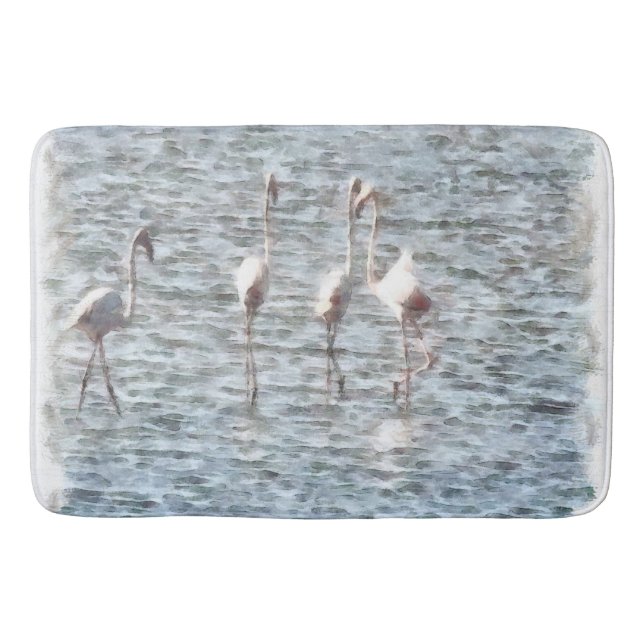 Tapete De Banheiro Um Pat Flamboant De Flamingos (Frente)