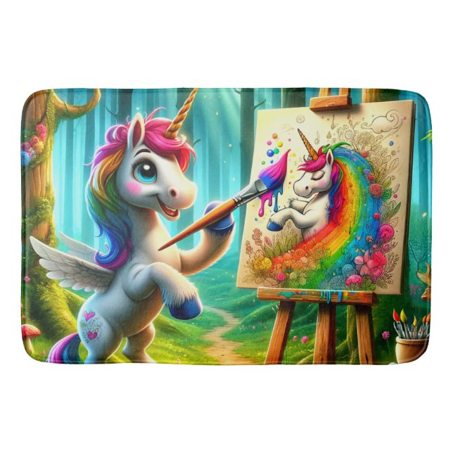 Tapete De Banheiro Unicorn Painting (Frente)