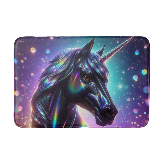 Tapete De Banheiro Unicórnio num Fundo Magical Sparkle (Frente)