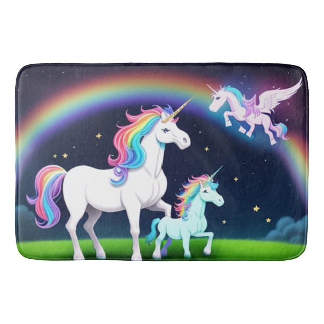 Tapete De Banheiro Unicórnios com magia (Frente)