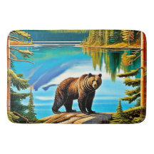 Urso de Montanha: Arte de Reflexão do Lago