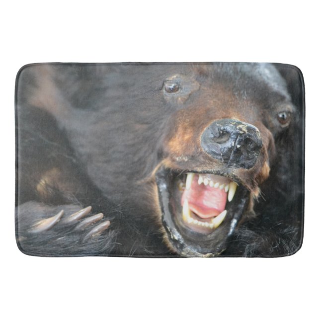 Tapete De Banheiro Urso Negro Assustador (Frente)