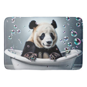 Tapete De Banheiro Urso Panda Na Banheira De Bolhas